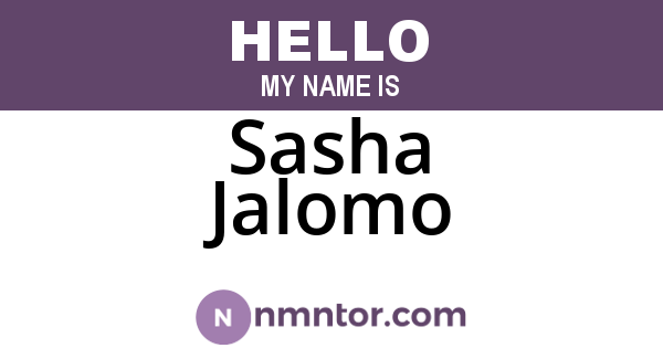 Sasha Jalomo
