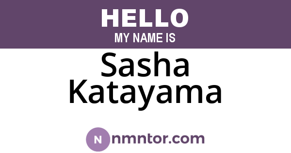 Sasha Katayama