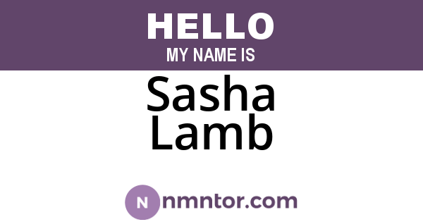Sasha Lamb
