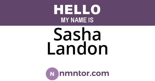 Sasha Landon