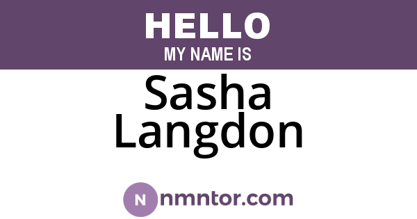 Sasha Langdon