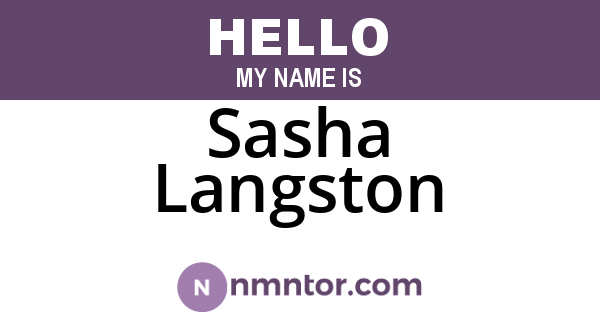 Sasha Langston