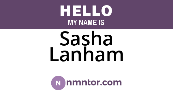 Sasha Lanham