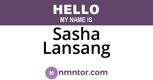 Sasha Lansang