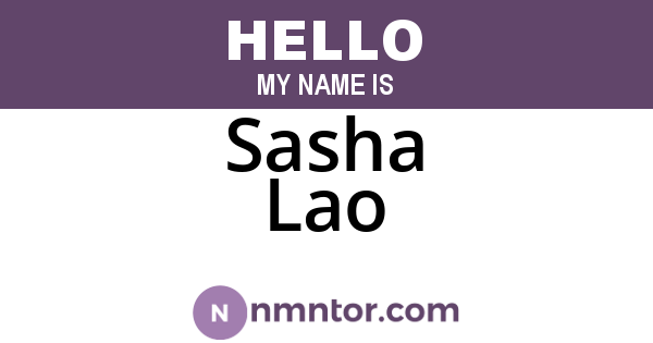 Sasha Lao