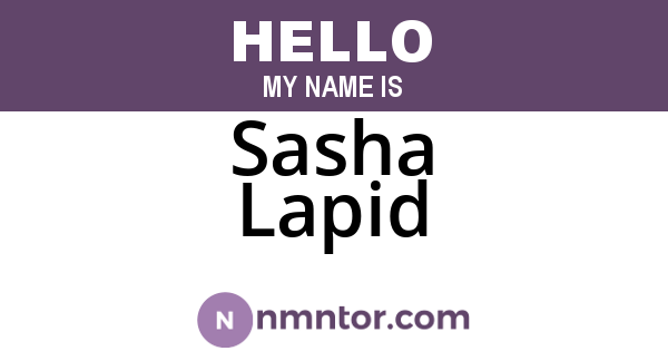 Sasha Lapid