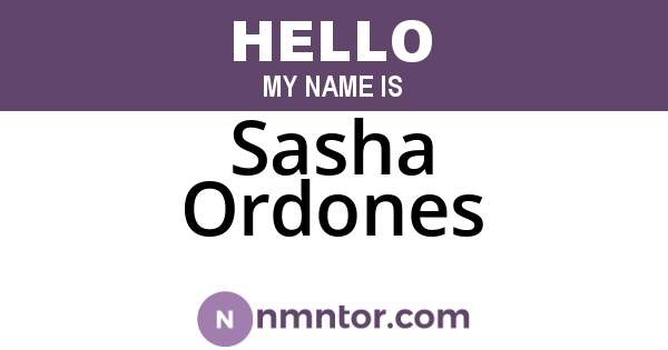 Sasha Ordones