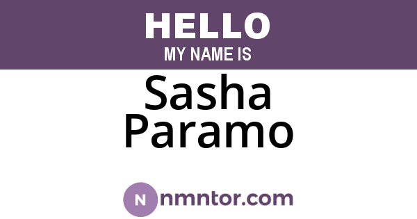 Sasha Paramo