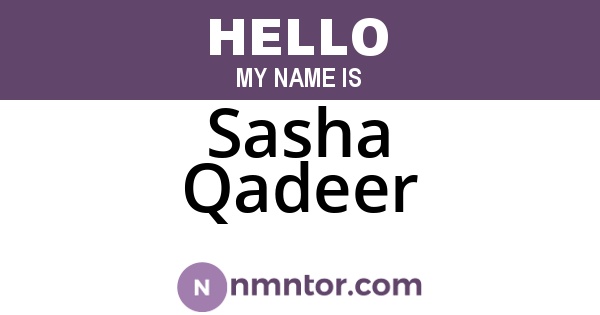 Sasha Qadeer