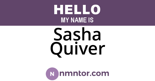 Sasha Quiver
