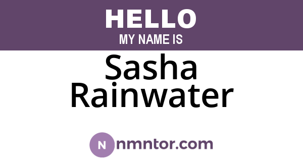 Sasha Rainwater