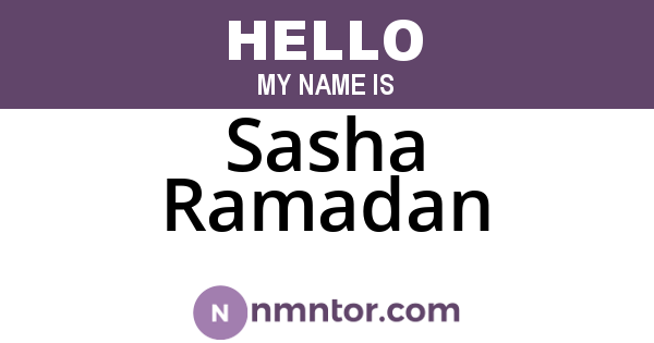 Sasha Ramadan