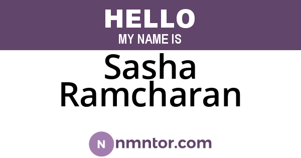 Sasha Ramcharan