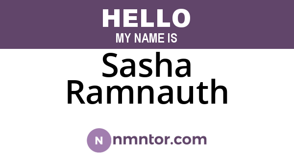 Sasha Ramnauth