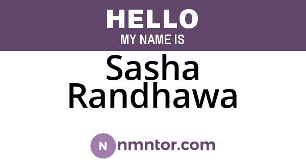 Sasha Randhawa
