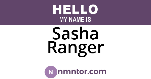 Sasha Ranger
