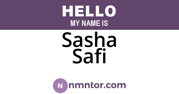 Sasha Safi