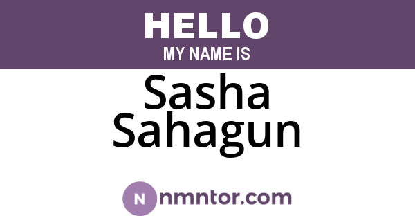Sasha Sahagun