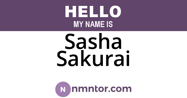 Sasha Sakurai
