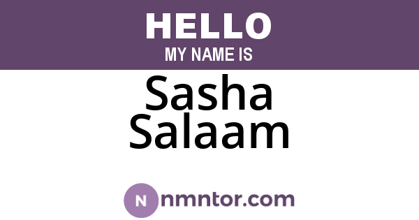 Sasha Salaam
