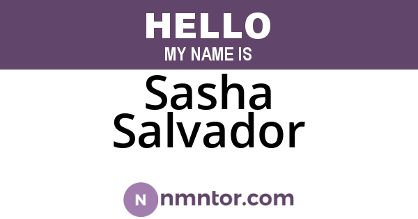 Sasha Salvador