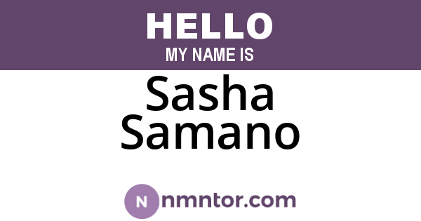 Sasha Samano