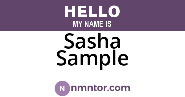 Sasha Sample