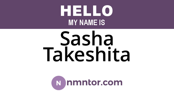 Sasha Takeshita
