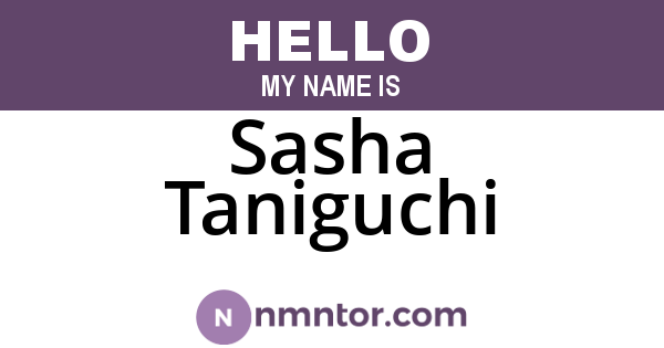 Sasha Taniguchi