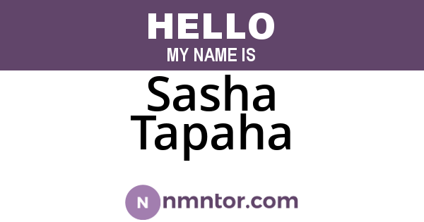Sasha Tapaha