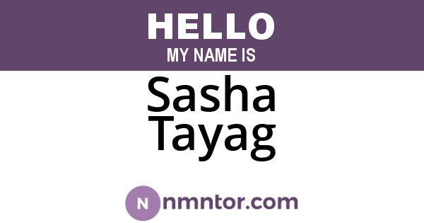 Sasha Tayag