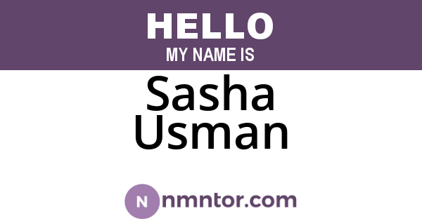Sasha Usman