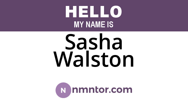 Sasha Walston