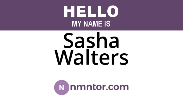 Sasha Walters
