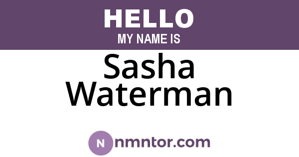 Sasha Waterman