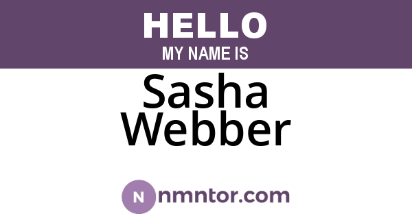 Sasha Webber
