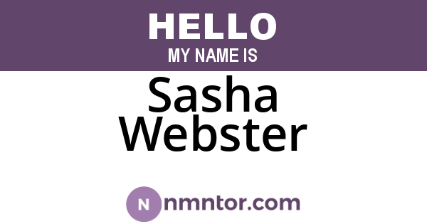 Sasha Webster