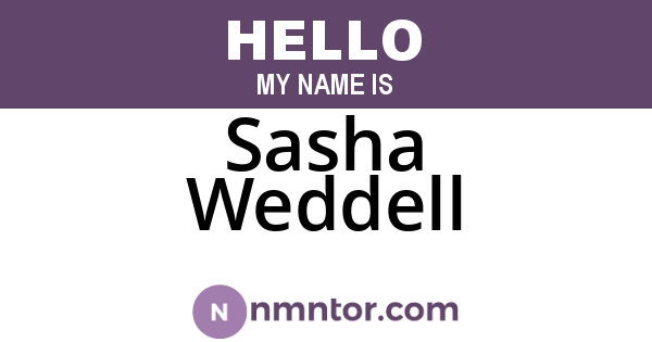 Sasha Weddell