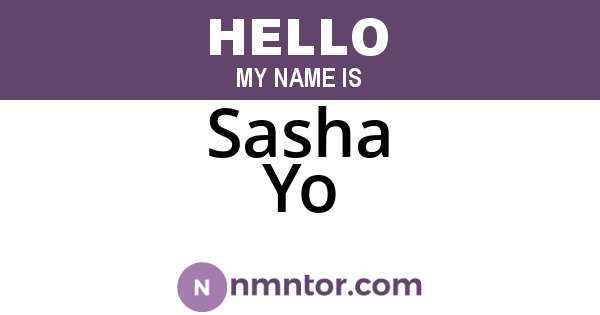 Sasha Yo