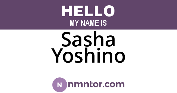 Sasha Yoshino
