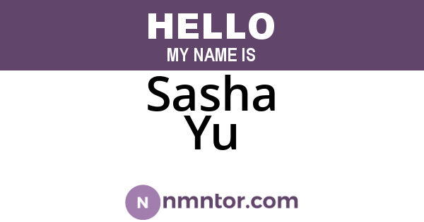 Sasha Yu