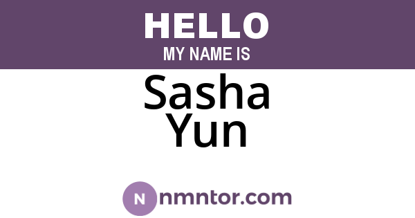 Sasha Yun