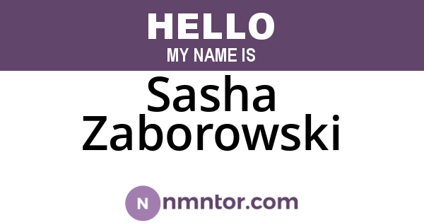 Sasha Zaborowski