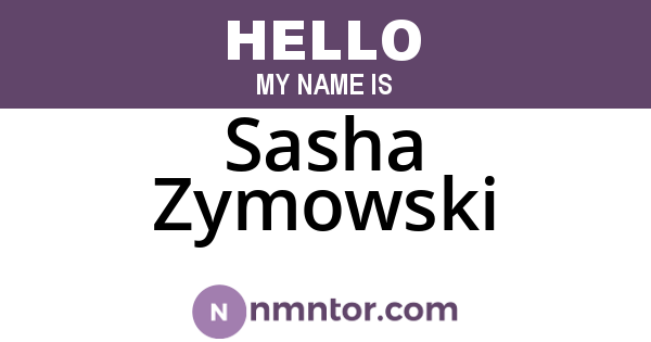 Sasha Zymowski