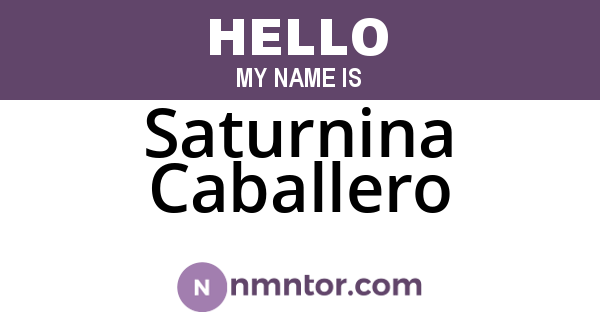 Saturnina Caballero