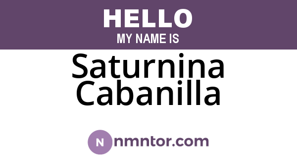 Saturnina Cabanilla