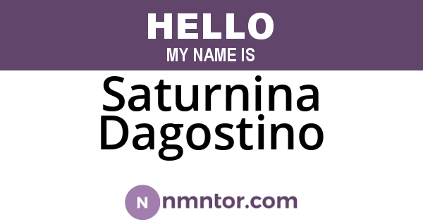Saturnina Dagostino