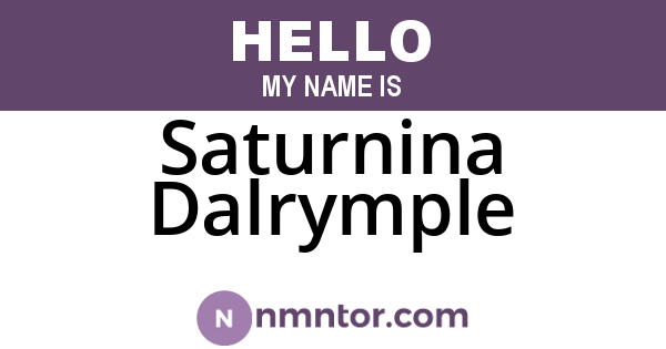Saturnina Dalrymple