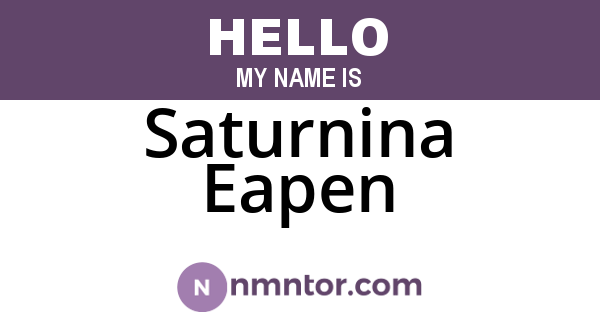 Saturnina Eapen