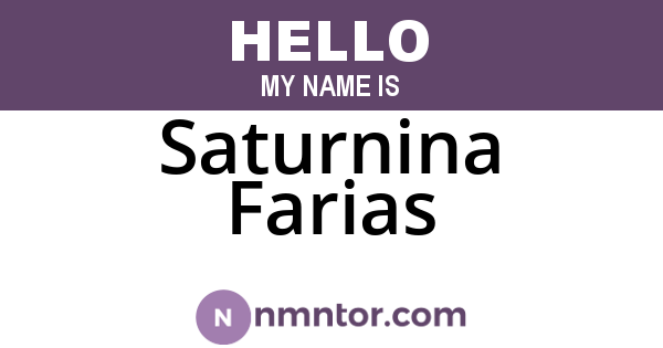 Saturnina Farias
